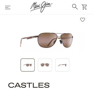 Maui Jim Castles Polarized Aviator Sunglasses in Matte Chocolate